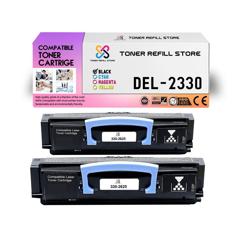2Pk TRS 330-2625 Black Compatible for Dell 2330d 2330dn Toner Cartridge