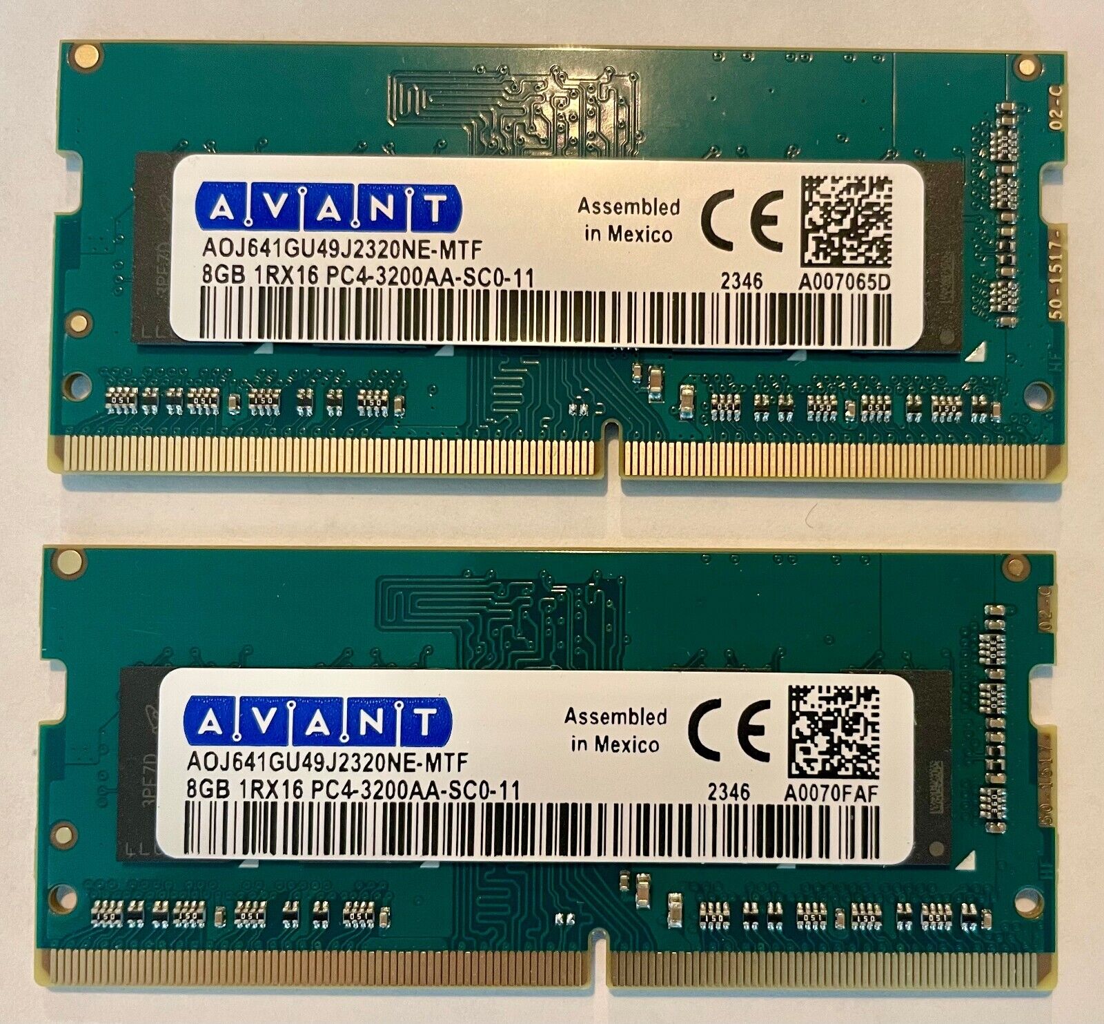 16GB Kit (2x8GB) PC4-3200AA DDR4 SODIMM Memory AOJ641GU49J2320NE-MTF Open Box