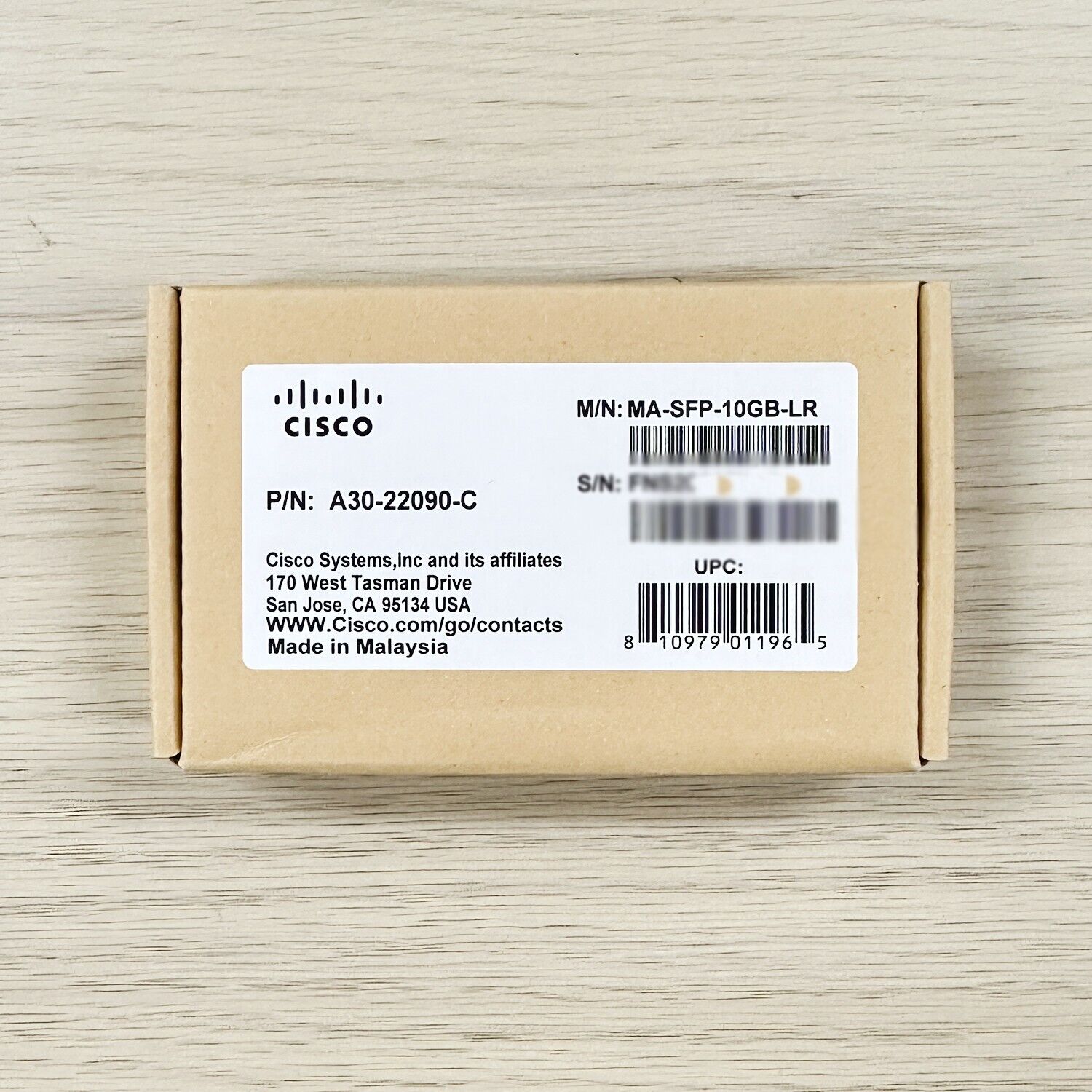 Cisco Meraki MA-SFP-10GB-LR 10G SFP+ LR 1310nm 10km LC SMF