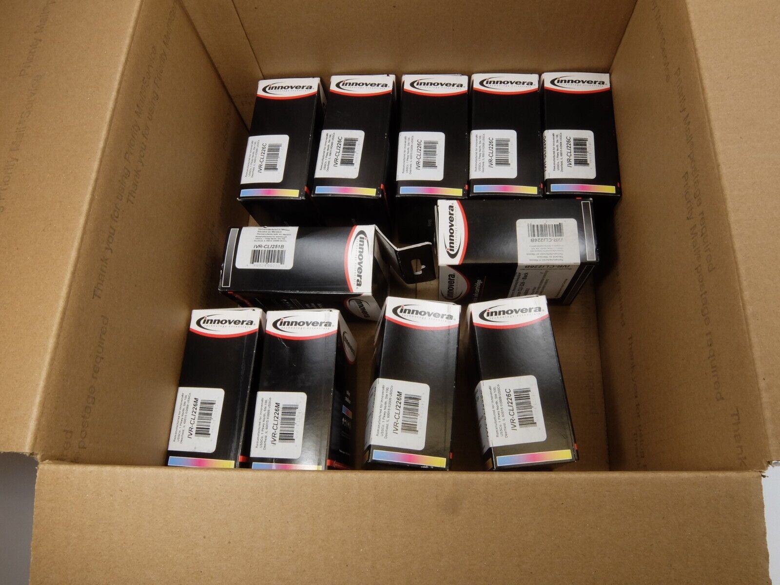 Assortment  of 11 Innovera CLI Ink Cartridges for Canon Printers See Description