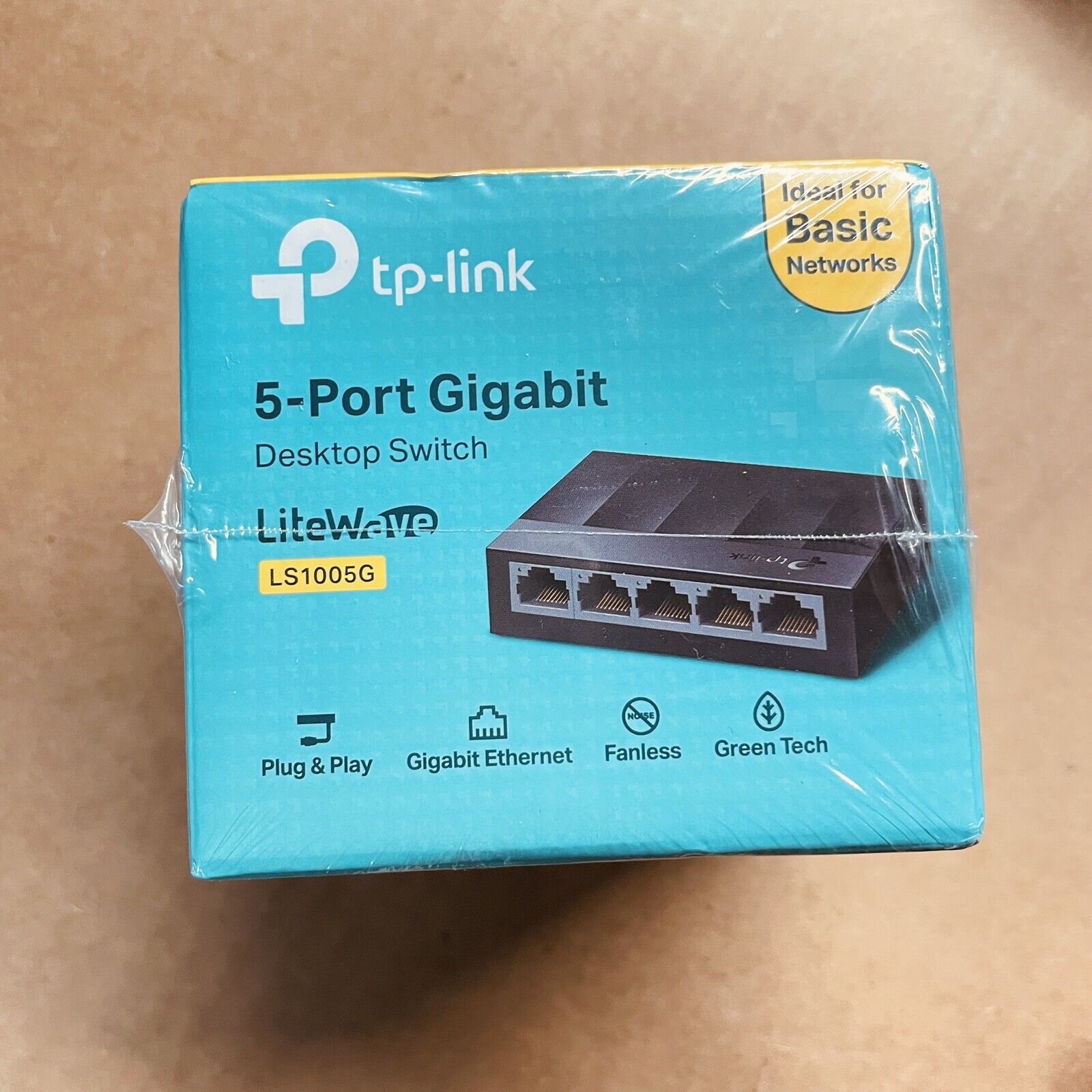 TP-Link LS1005G 5-Port Gigabit Ethernet 10/100/1000Mbps Desktop Switch, Sealed