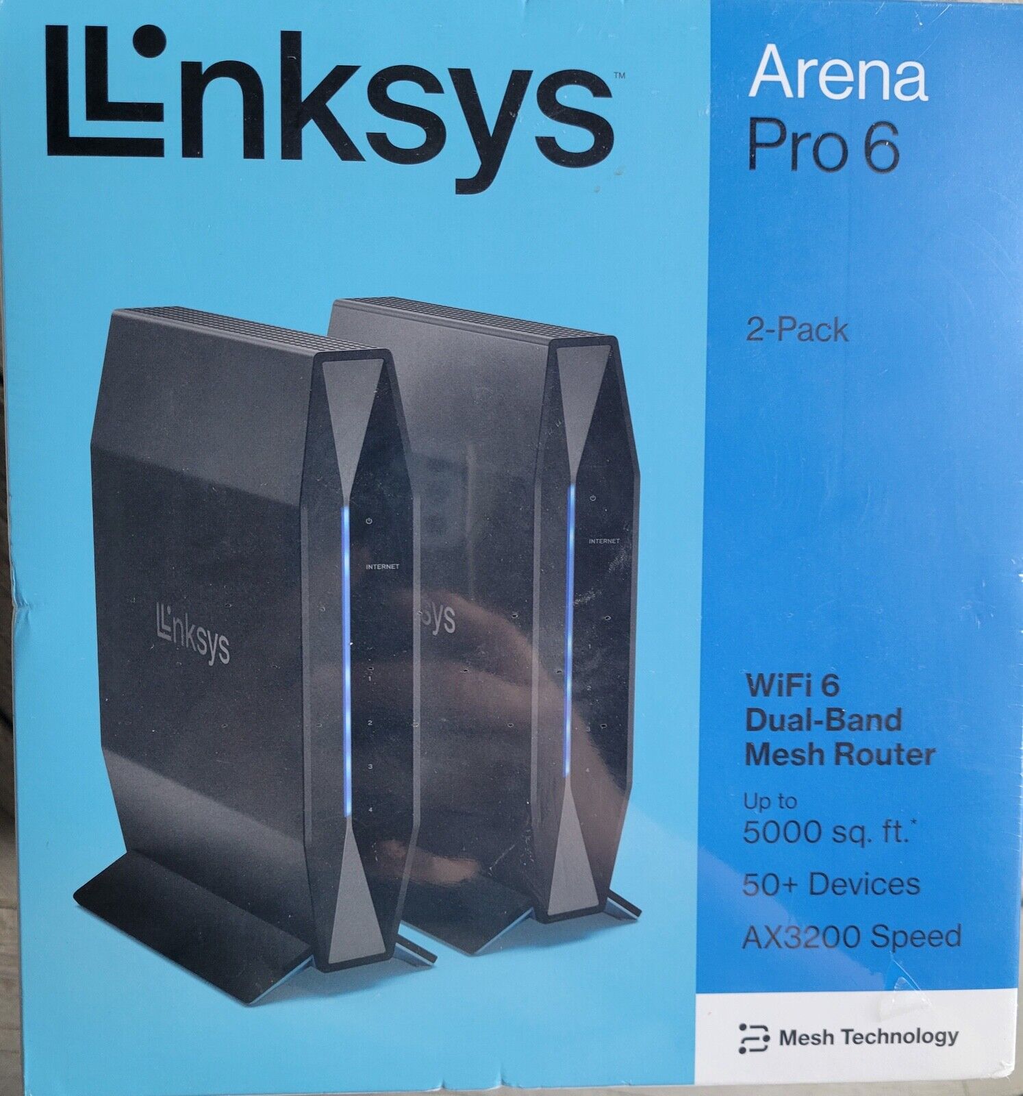 NEW Linksys Arena Pro 6 Whole Home Mesh System Wi-Fi 6 AX3200 2-Pack 5,000 Sq Ft