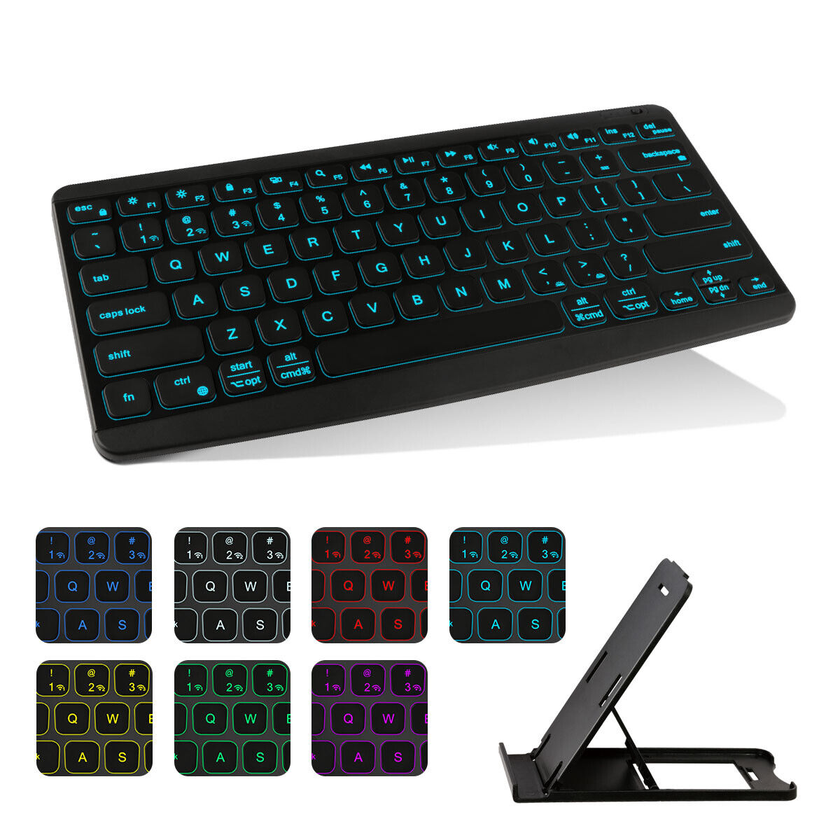 Rechargeable LED Wireless Bluetooth Keyboard MAC iOS Android PC iPad Tablet USA