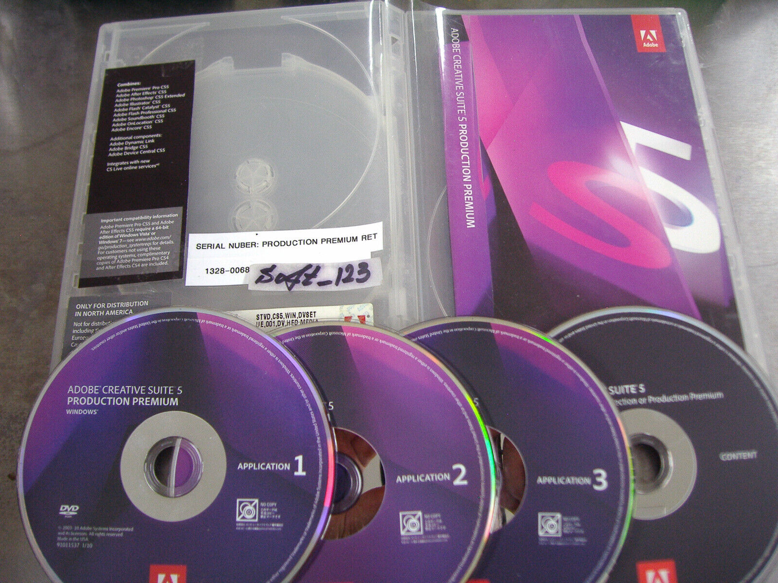 Adobe Creative Suite CS5 Production Premium Windows Full Retail DVDs w/Serial