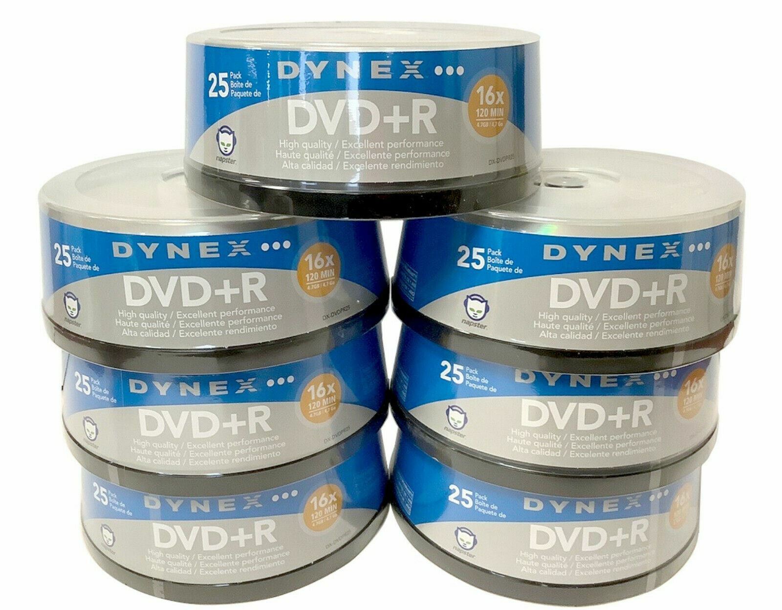 NEW Dynex DX-DVDPR25 175-Pack 16x DVD+R Disc Spindle Digital Media Storage disk