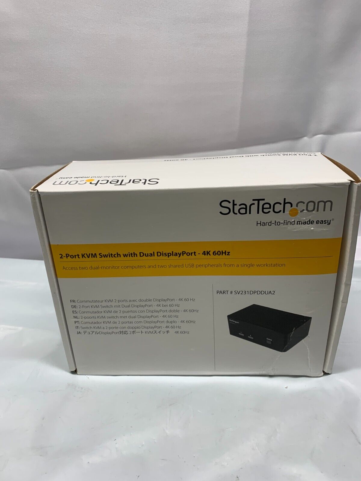 StarTech SV231DPUA 2-Port KVM Switch with Dual DisplayPort 4K 60Hz Audio*New