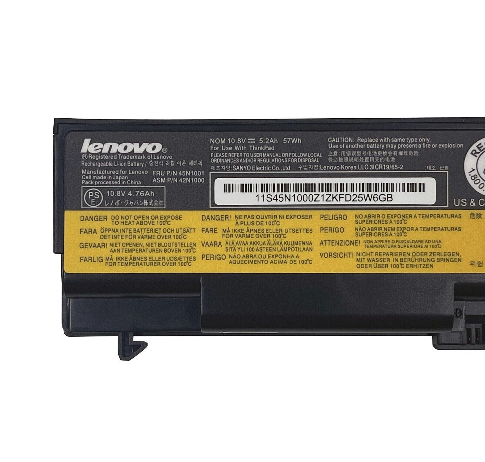 Genuine 57Wh 45N1001 Battery For Lenovo Thinkpad T410 T420 T430 T510 0A36302 NEW