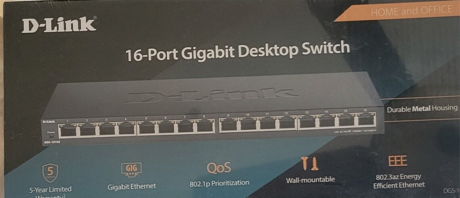 D-Link 16 Port Gigabit Desktop Switch-BRAND NEW/SEALED