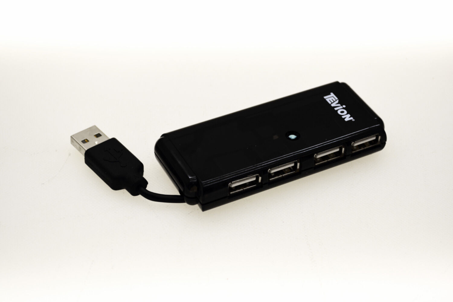 New Pocket-Size 4 Port USB 2.0 High Speed Hub 480 Mbps for PC Laptop Black LED