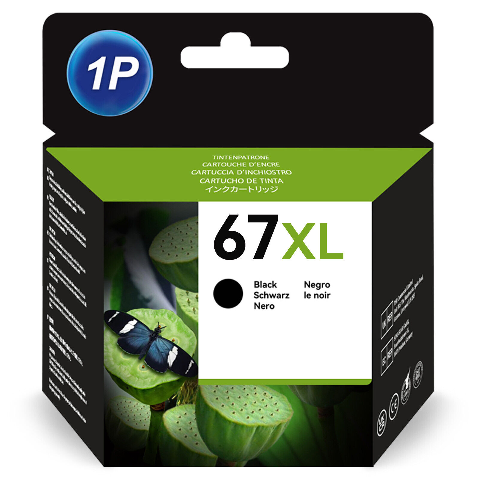67 XL XXL Black Color Ink Compatible for HP Deskjet 4100e 4110e 4120e Plus 4122