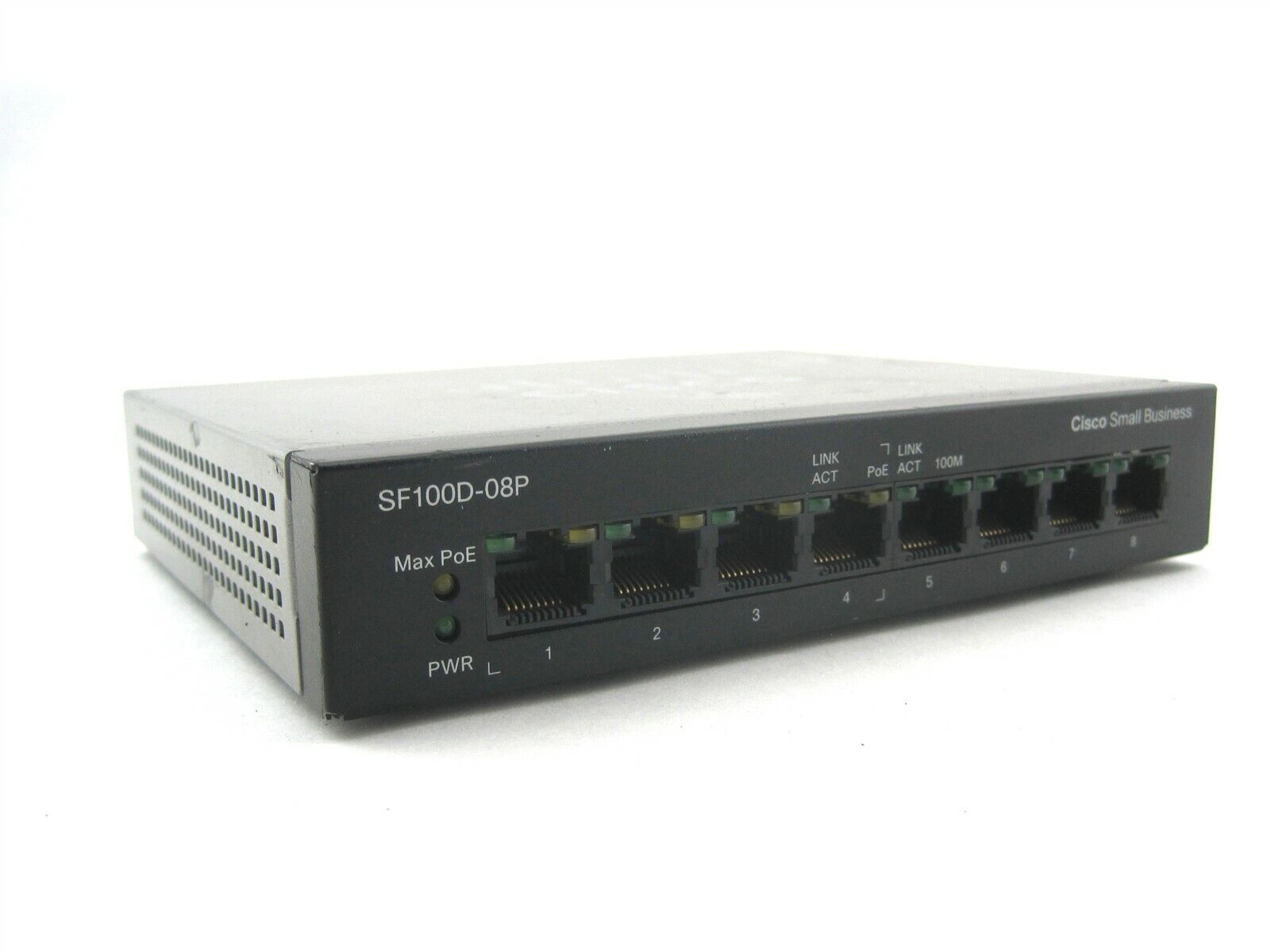 Cisco Small Business SF100D-08P PoE Desktop Switch 8-Port 10/100 1.6Gbps System 