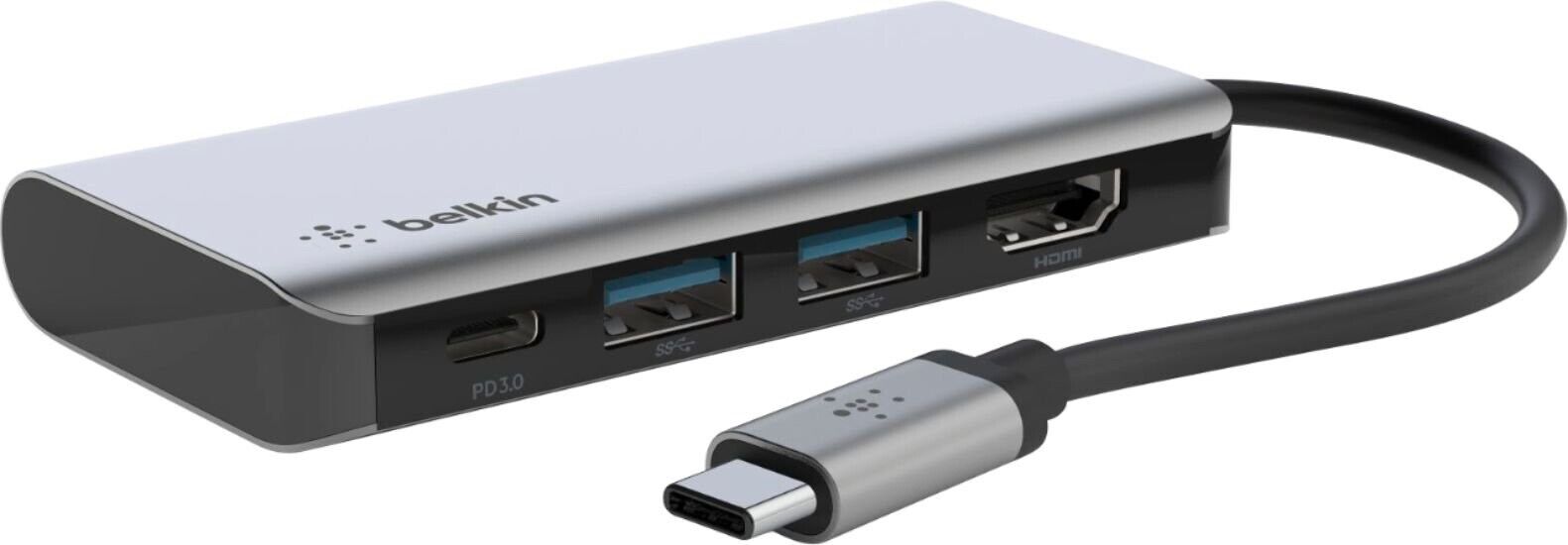 Belkin USB C Hub 4-in-1 Multi-Port Dock 4K HDMI 100W For MacBook Pro and Air