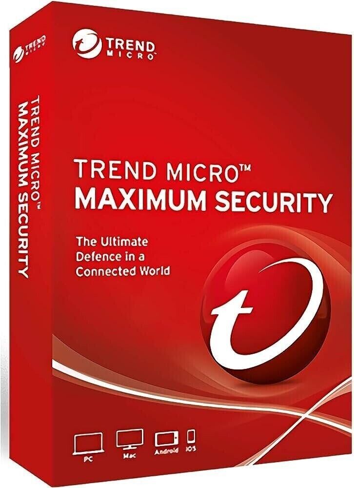 Trend Micro Maximum Security - 1 Year - 3 Devices (WINDOWS, MAC, Android, IOS)
