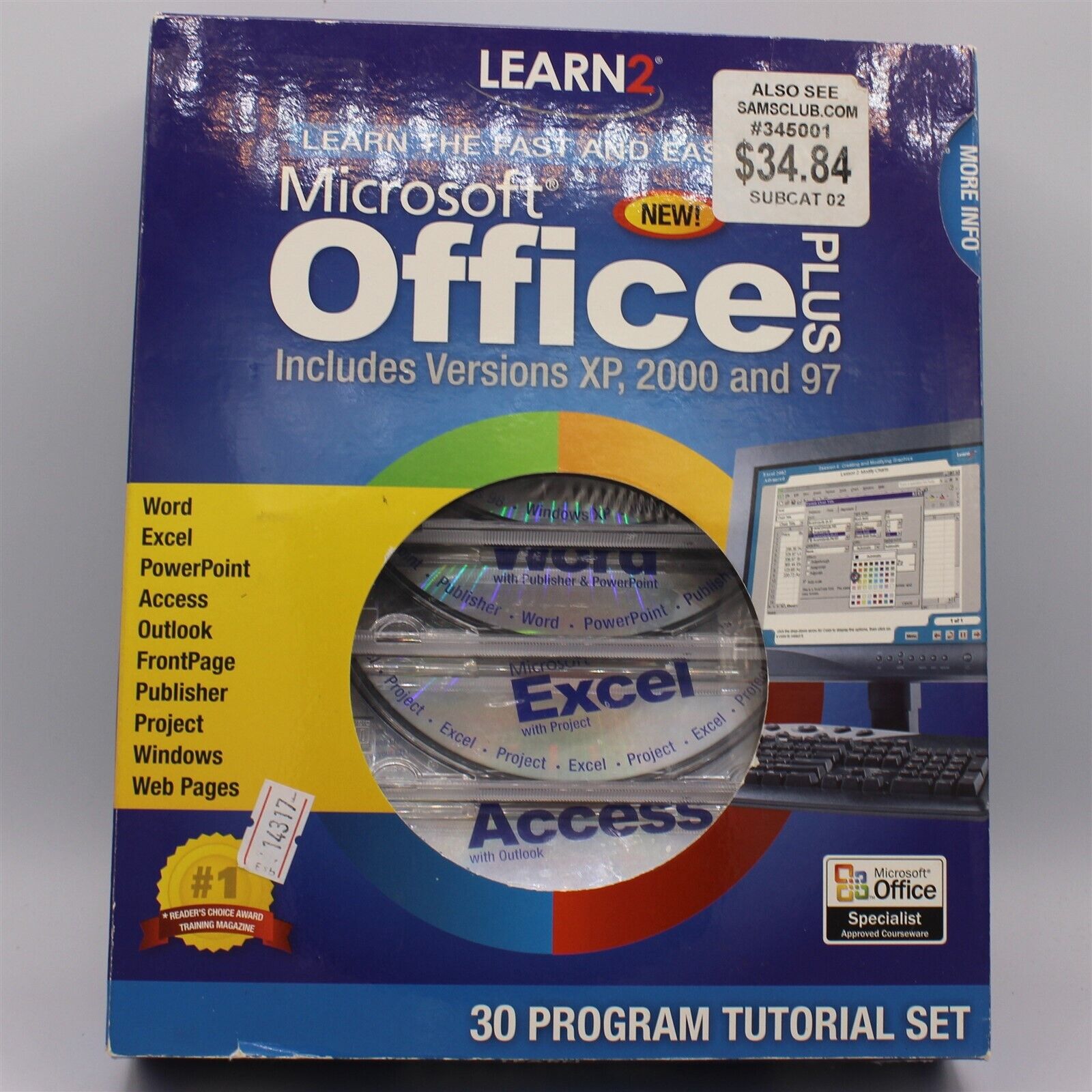Learn 2 - Microsoft Office Plus - Includes Versions XP, 2000 and 97 - New Sealed