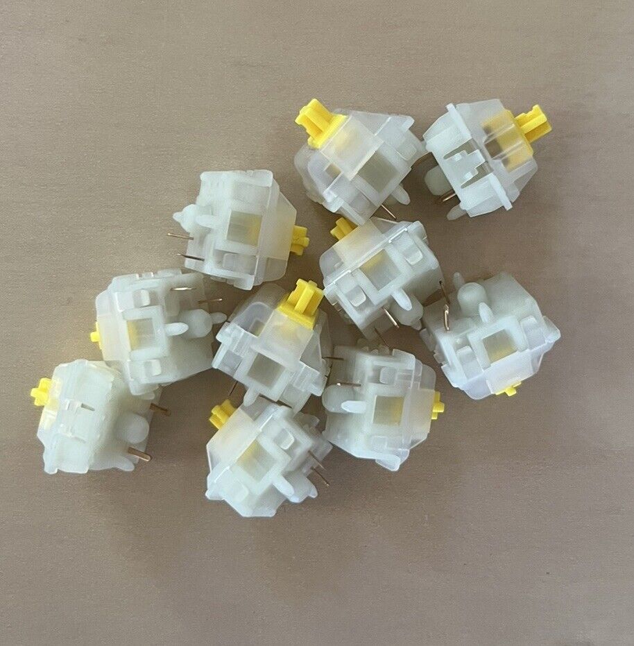 10x Hand Lubed Gateron Milky Yellow Pro Linear Switches