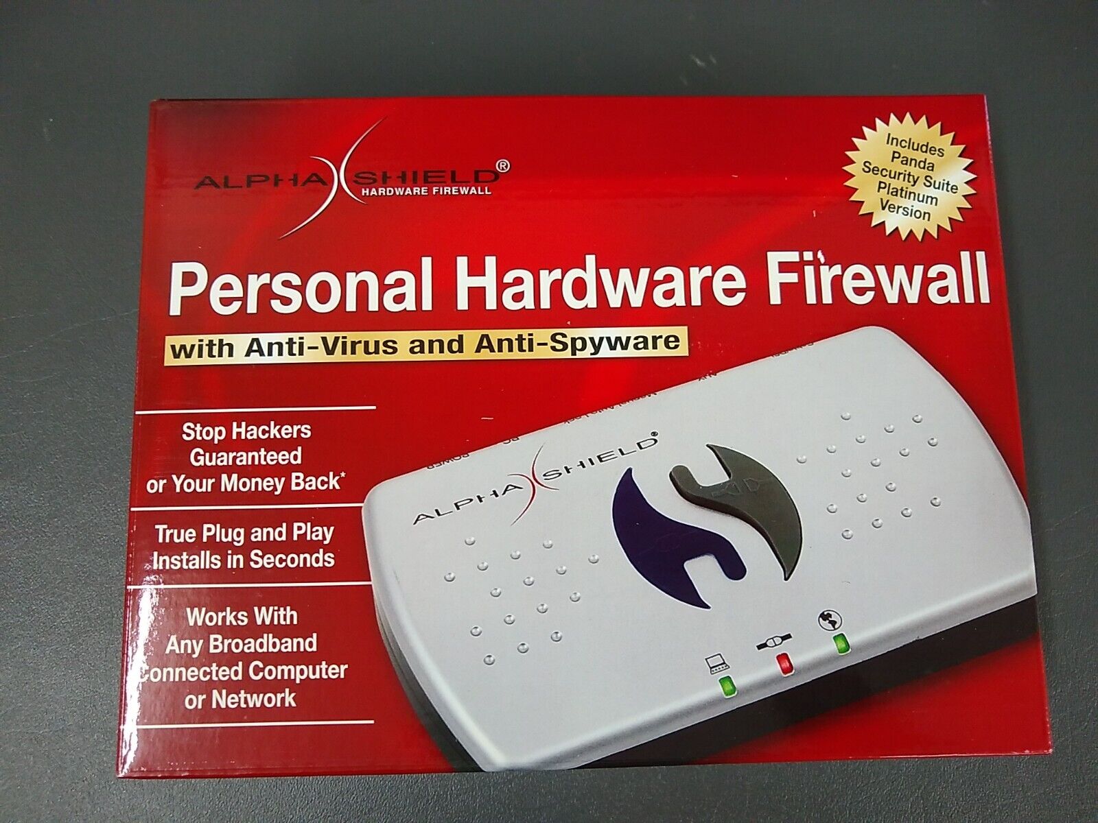 Sealed AlphaShield Personal Hardware Network Firewall Panda Platinum Security