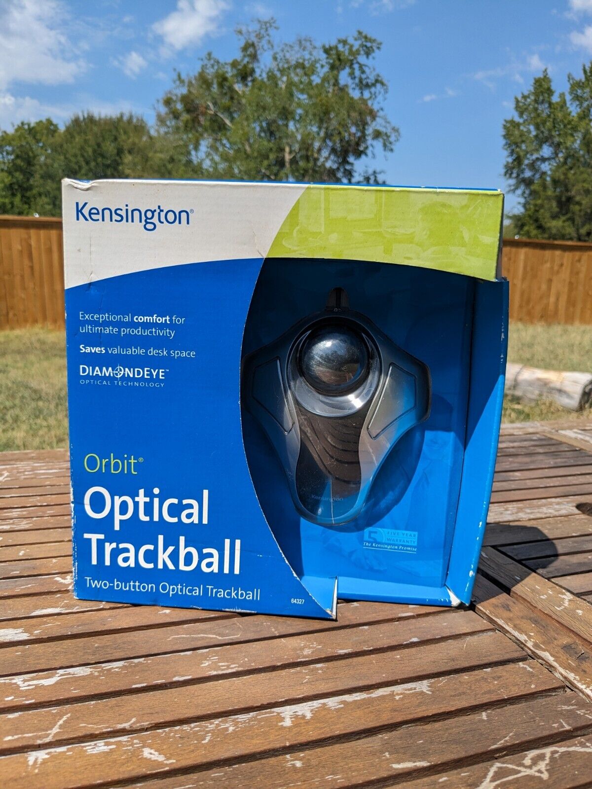 Kensington Orbit Optical Trackball Diamond Eye Mouse USB 64327 Factory Sealed