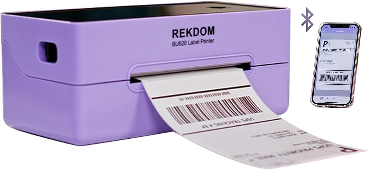 Bluetooth Label Printer, 4x6” Shipping Label Printer, Wireless Thermal Label