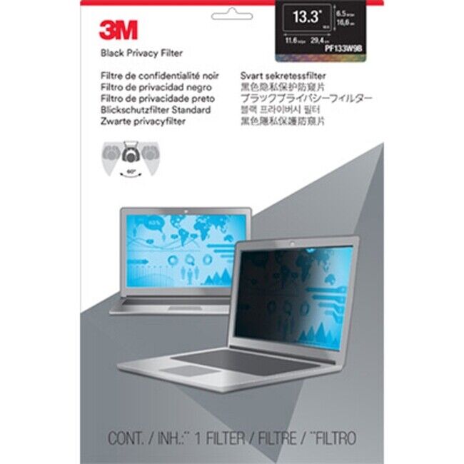 3M PF13.3W9 Privacy Filter for Widescreen Notebooks Black