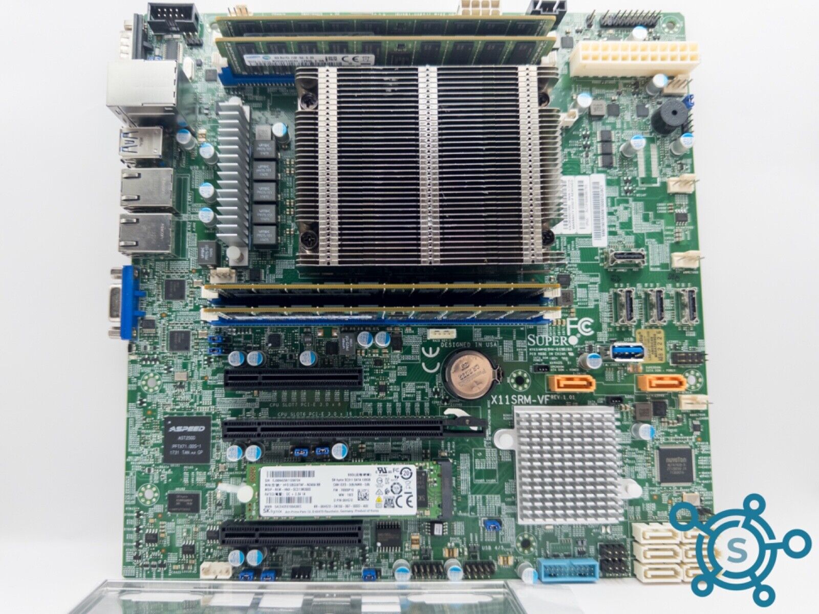 Supermicro X11SRM-VF Motherboard Intel W-2123 w/ Heatsink 128GB M.2 32GB ECC