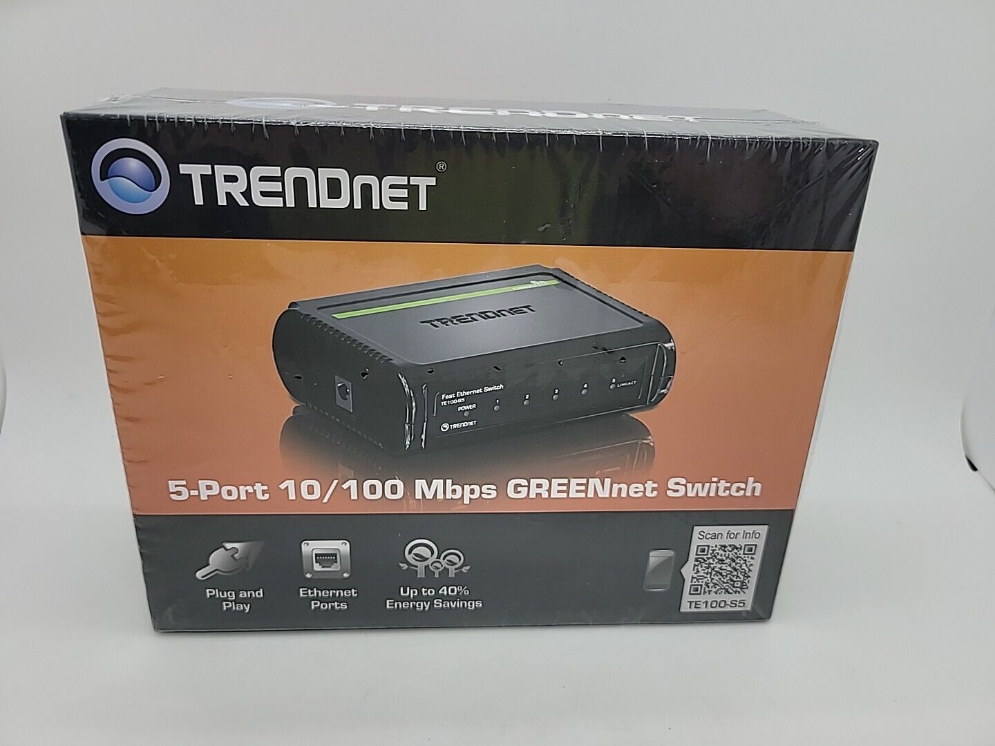 TRENDnet 5-Port Fast Ethernet Switch, 10/100Mbps, TE100-S5/AS, 