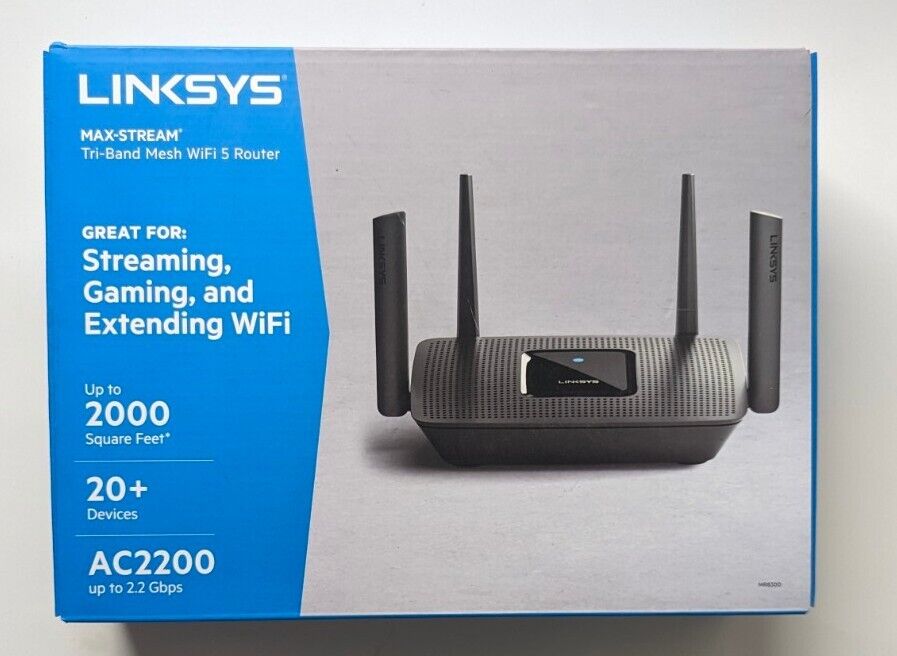 Linksys - AC2200 Tri-Band Mesh WiFi 5 Router - MR8300 Tested Excellent Condition