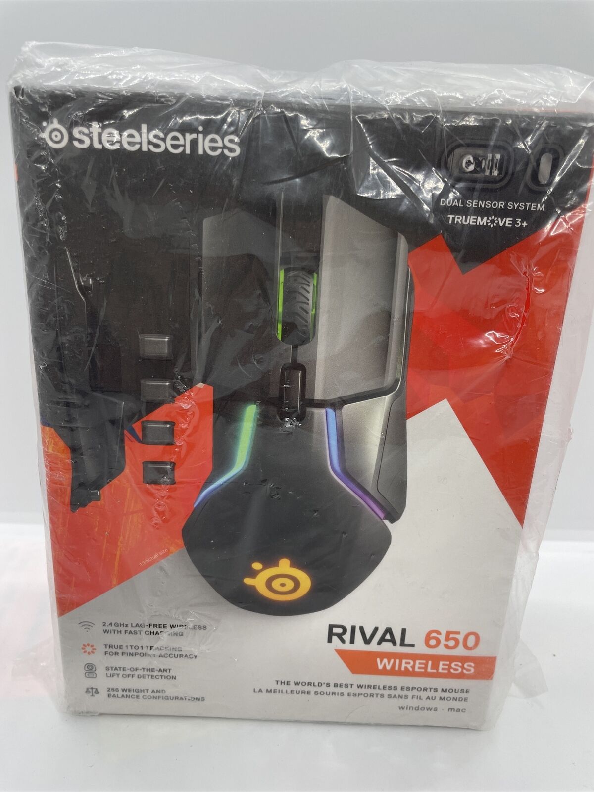 SteelSeries Rival 650 Wireless Gaming Mouse 1ms Report Rate Truemove3+