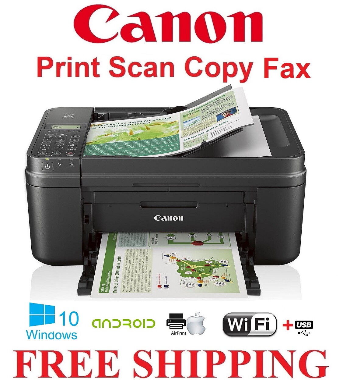 NEW Canon PIXMA TR4722 (4520) Printer -Wireless-All-In-One Scan Copy-Fax