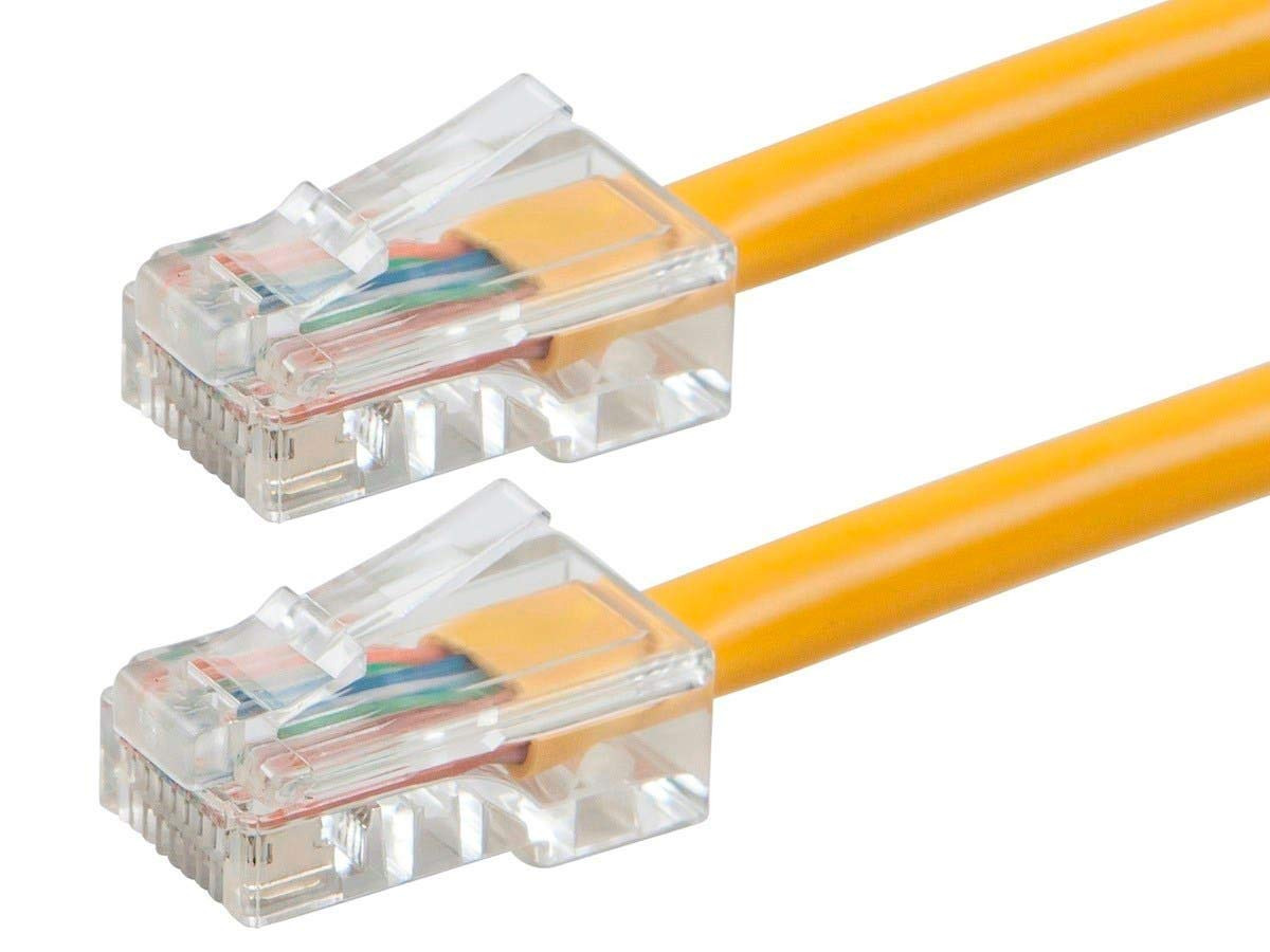 Cat6 Ethernet Patch Cable - 0.5 Feet - Yellow, RJ45, Stranded, 550Mhz, UTP, Pure