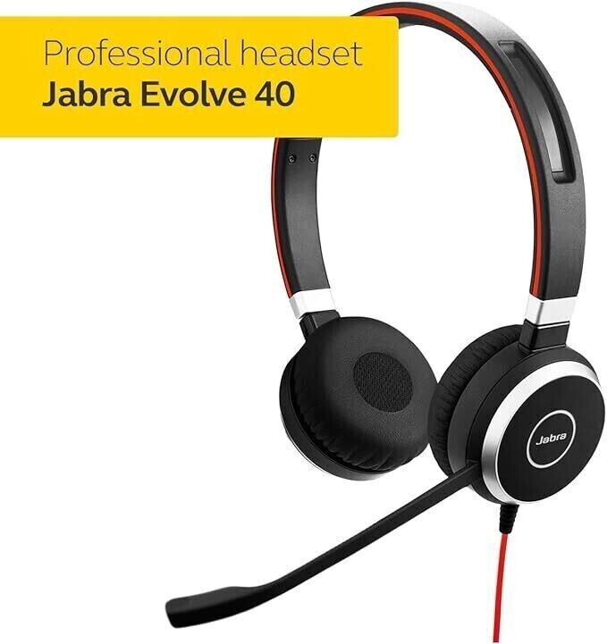 Jabra Evolve 40 UC Stereo Over The Ear Headset NEW