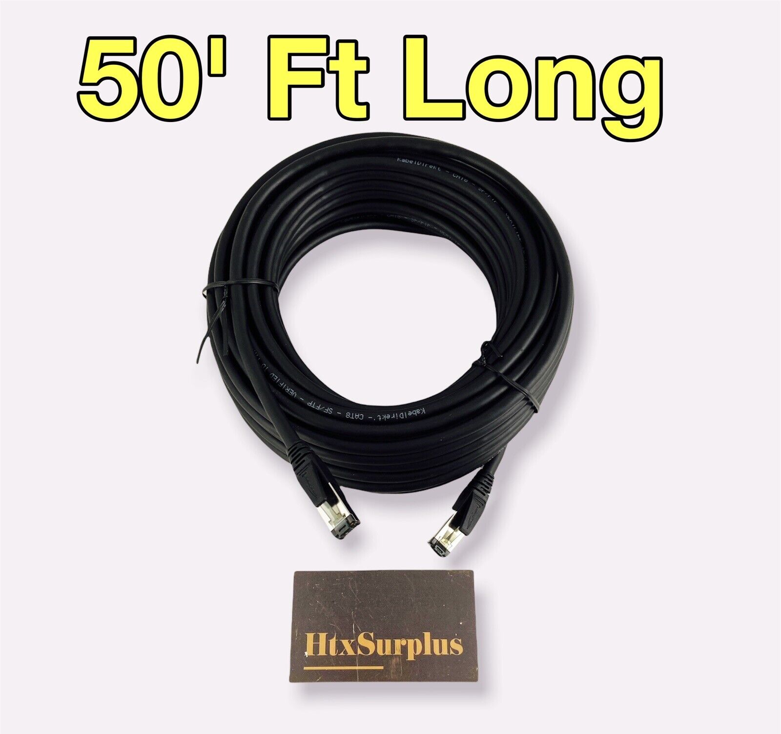 🌟(50 ft Long) Cat8 Pro Internet Ethernet Network LAN Patch Cable, 40gbps, RJ45