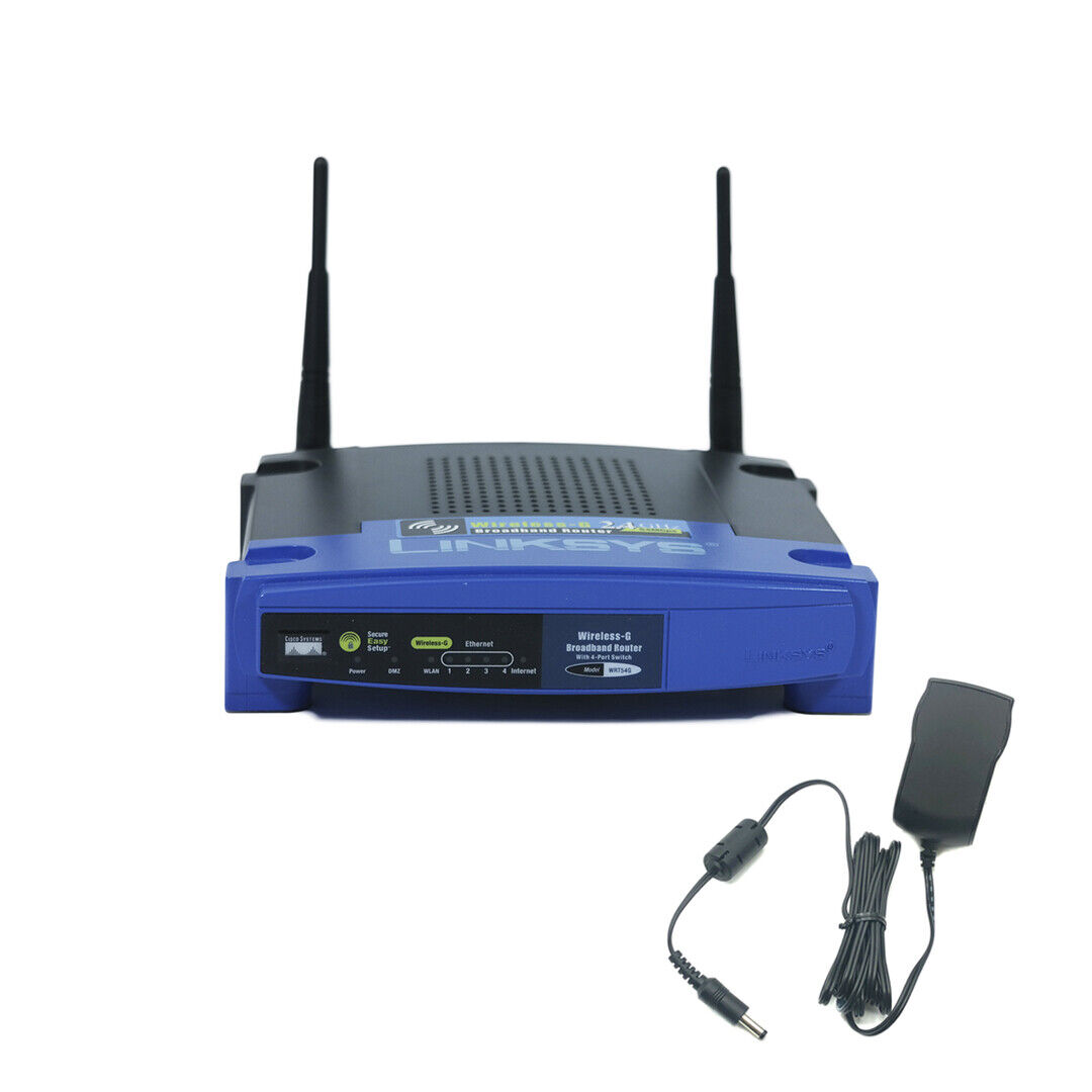 Linksys WRT54G v5 Wireless G Broadband Router With 4-Port Switch w/ Adapter