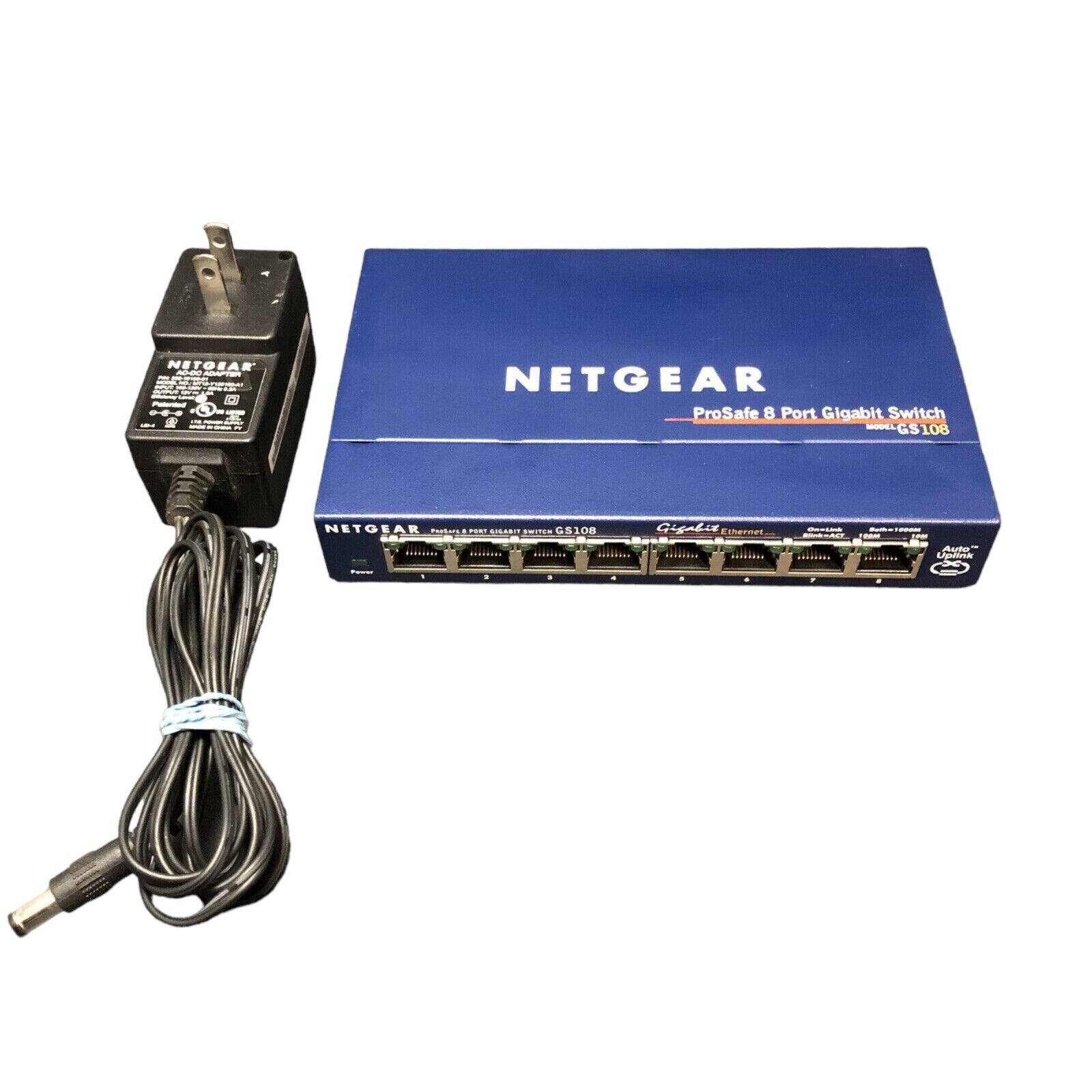 NETGEAR Prosafe GS108 V3 8 Port Gigabit Ethernet Switch WITH POWER SUPPLY