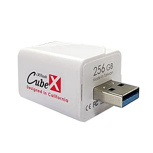 iXflash Cube 256GB iPhone iPad Auto Backup Photo Storage Device Apple MFi USB-A