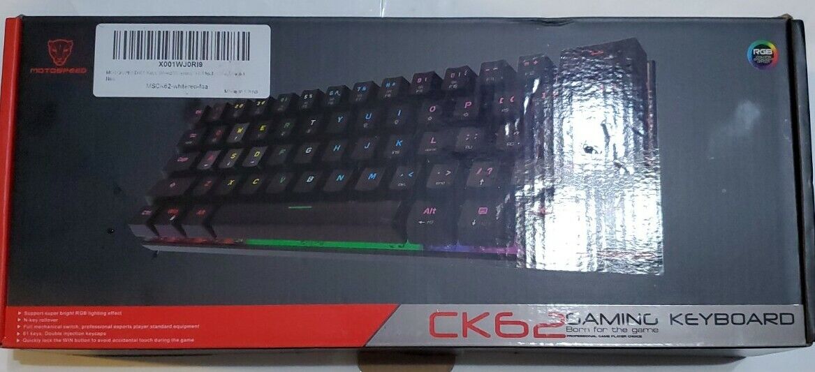 Mototspeed CK62 Gaming Keyboard White with Blue Switches