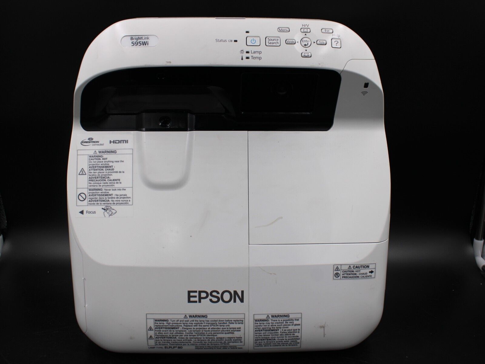 Epson BrightLink 595WI WXGA 3300 Lumens Projector 0-499 Lamp Hours TESTED