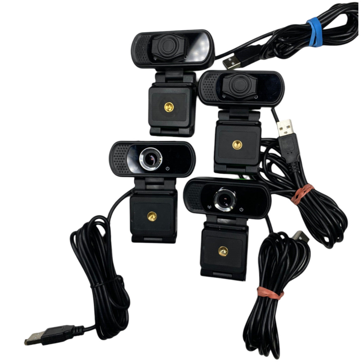 Lot of 4 Webcam N5 HD 1080p Black Web Camera USB Computer with Microphone