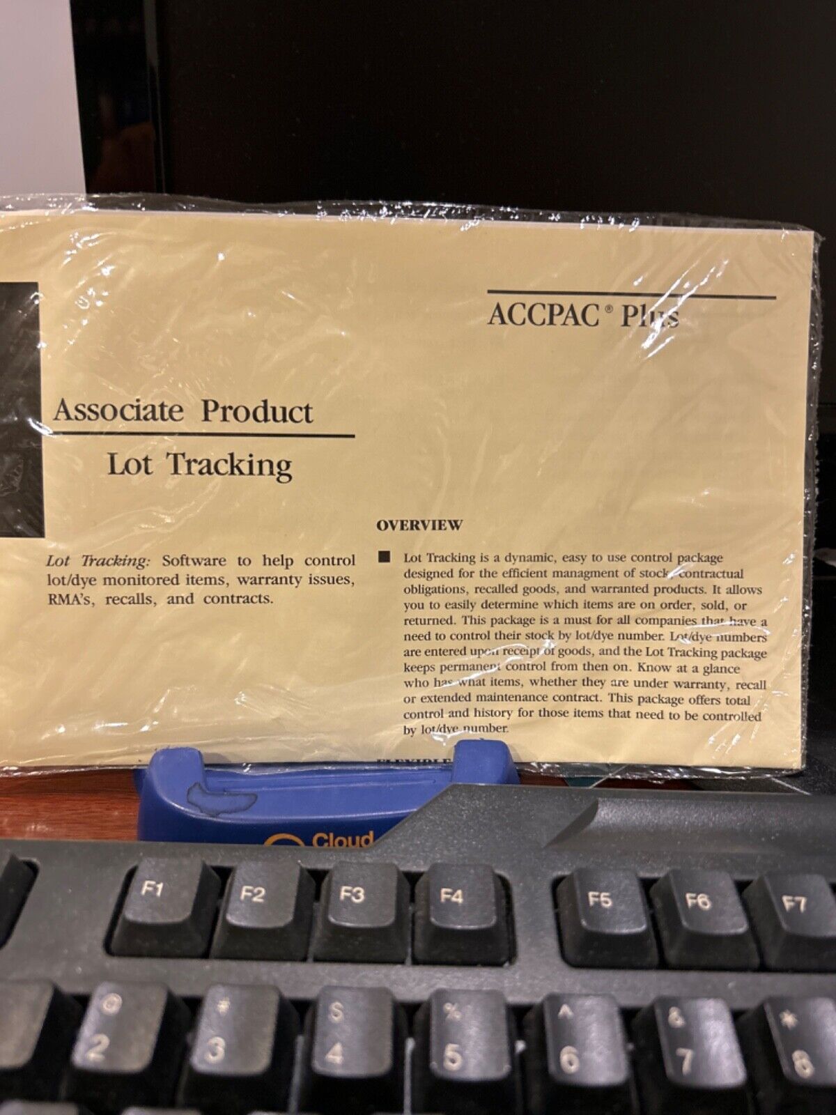 BRAND NEW SEALED ACCPAC Plus Accounting Lot Tracking Companion Product.