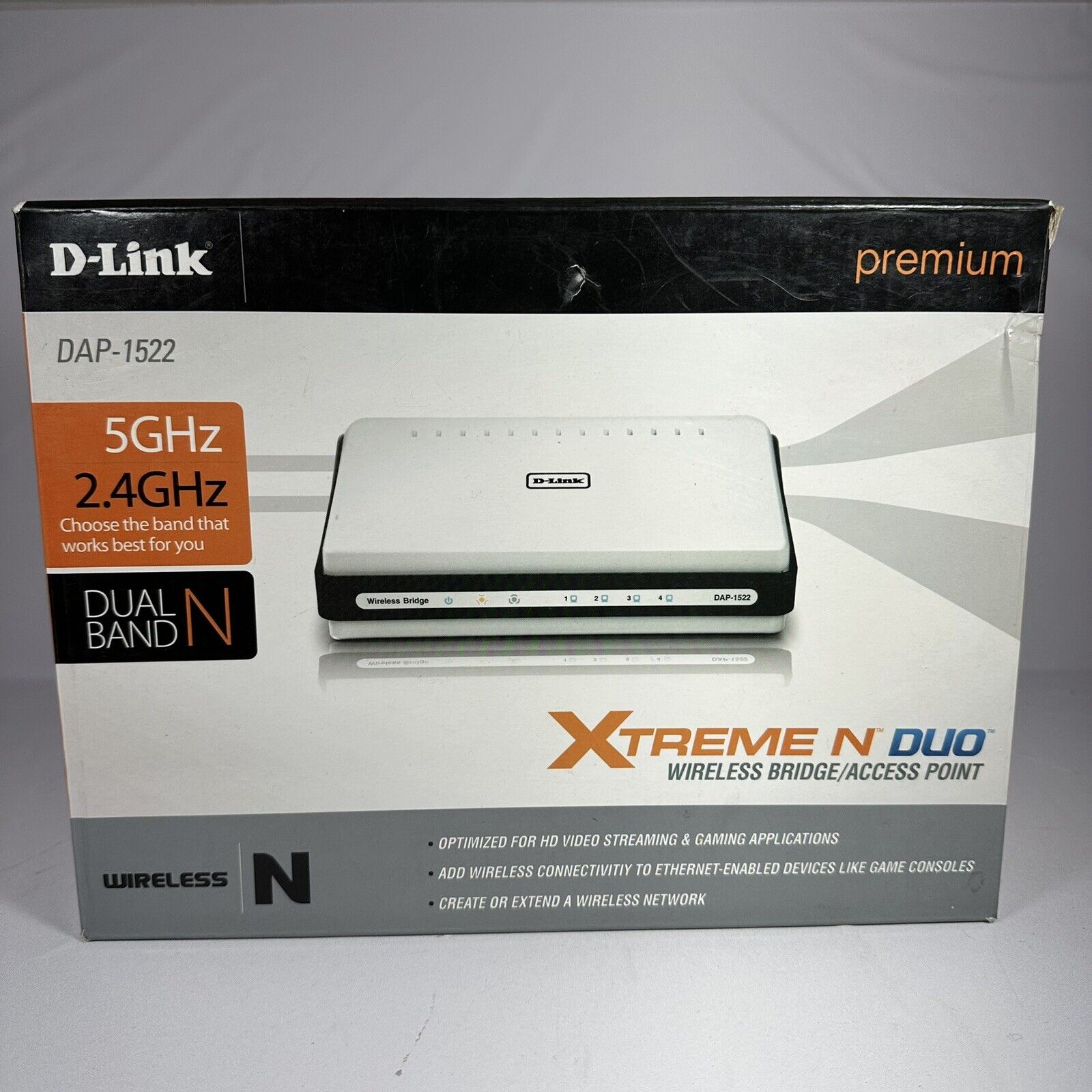 D-Link Xtreme N Duo Wireless N Access Point Bridge DAP-1522 with Power Supply