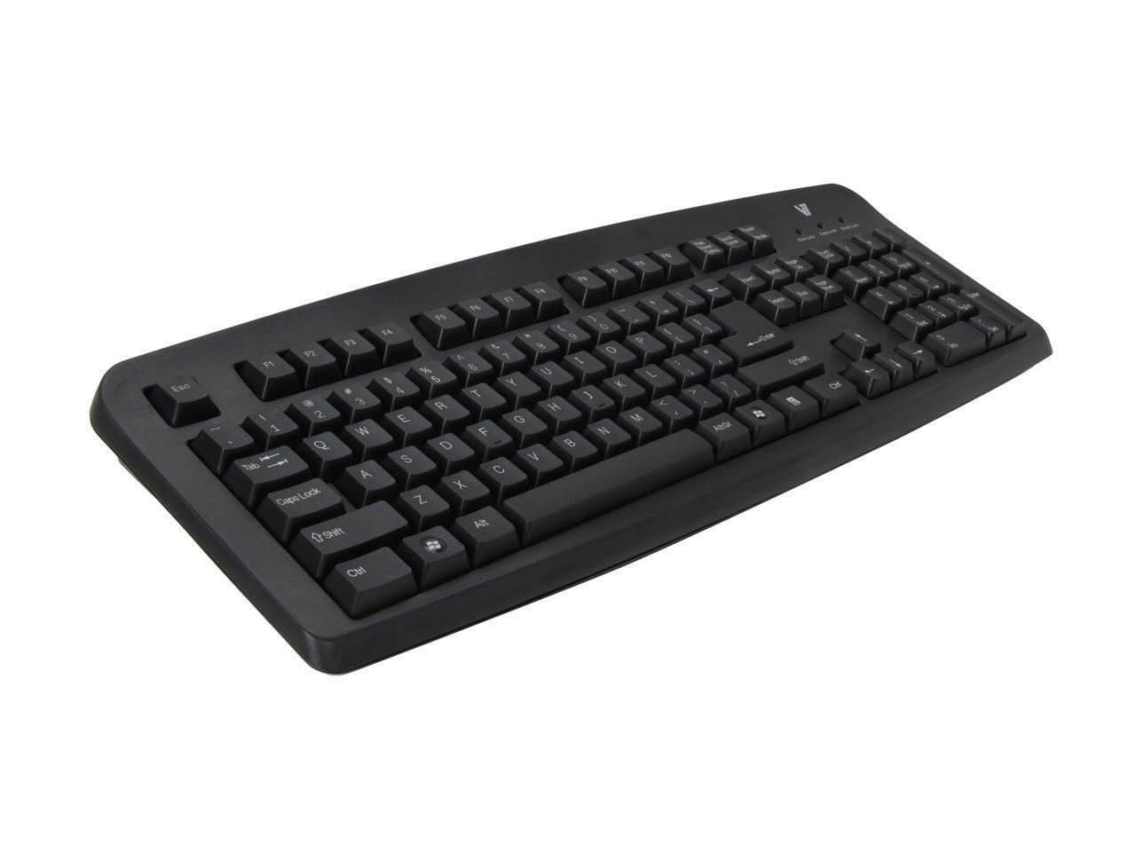 V7 Black USB Wired Standard Keyboard - KC0D1-5N6