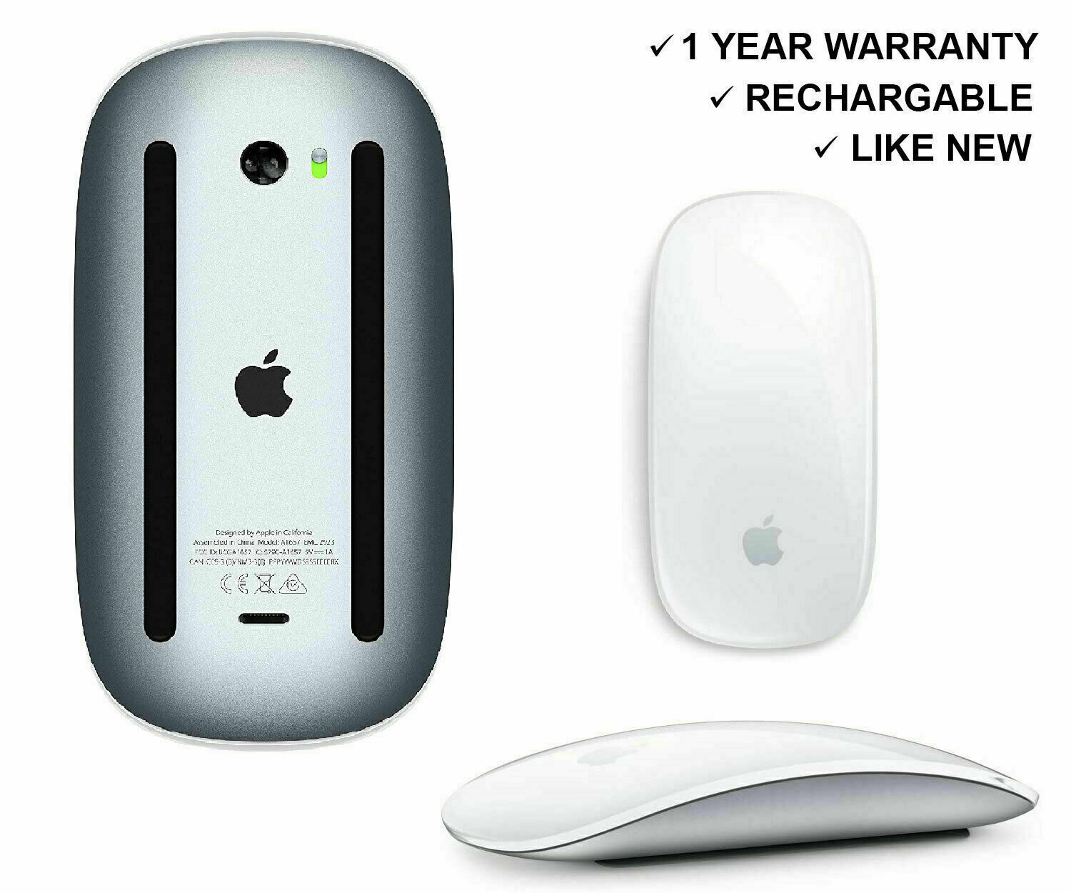 Unused Apple Magic Mouse 2 A1657 MLA02LL/A Bluetooth LASER Wireless Rechargeable