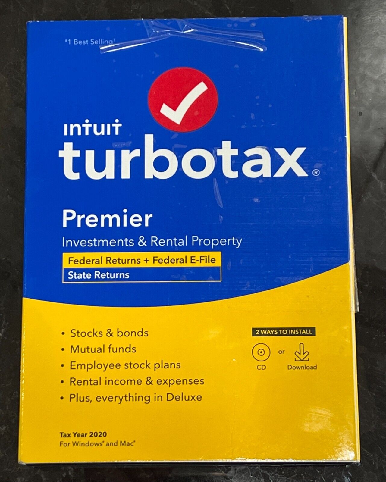 2020 NEW SEALED - Intuit Turbotax PREMIER Federal Returns / E-File + State