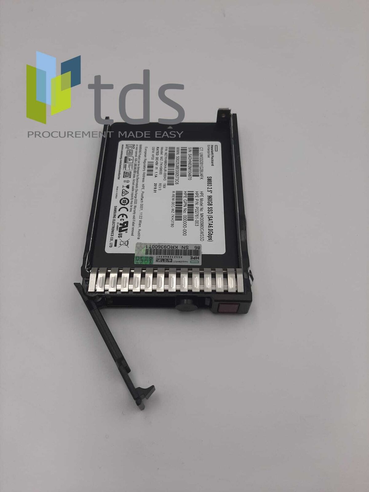 P02761-003 HP P09909-001 960GB 6G SATA 2.5 MU-3 SSD-SAM Drive