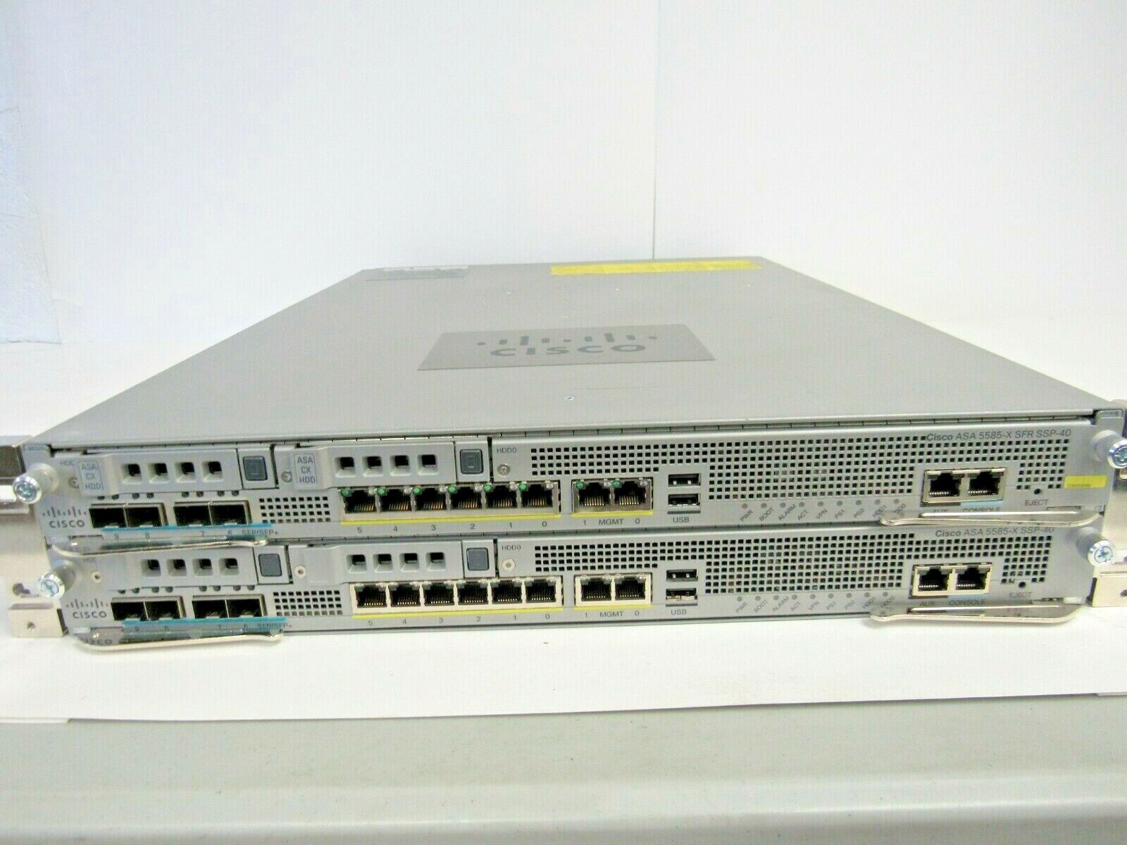 Cisco ASA 5585 w/ ASA5585-X SFR SSP-40 ASA5585-X SSP-40 2x PSU Tested OFF 74-5
