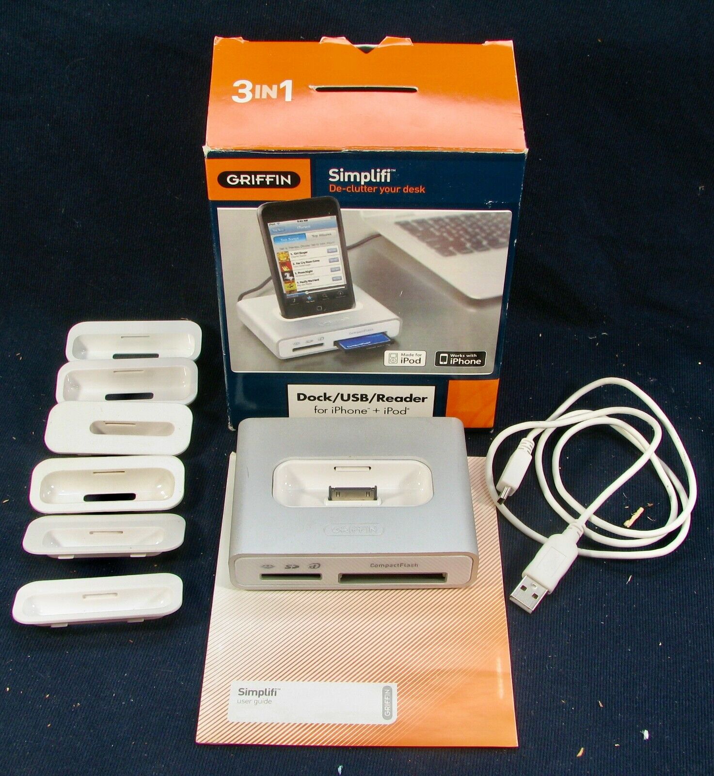 Vintage Griffin Simplifi iPod iPhone Dock Sync / Charge + Card Reader + USB Hub