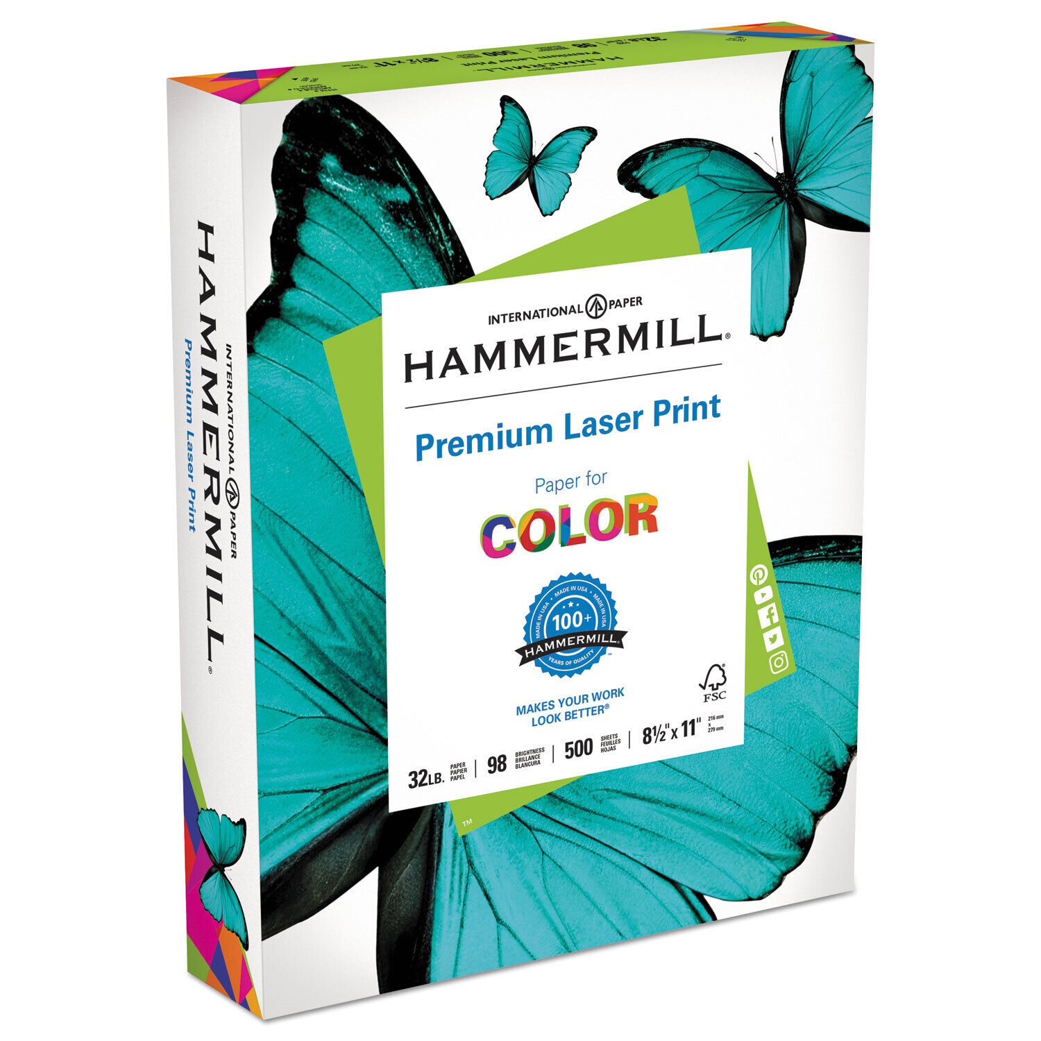 Hammermill Laser Print Paper 32 lb 98 GE 8-1/2\