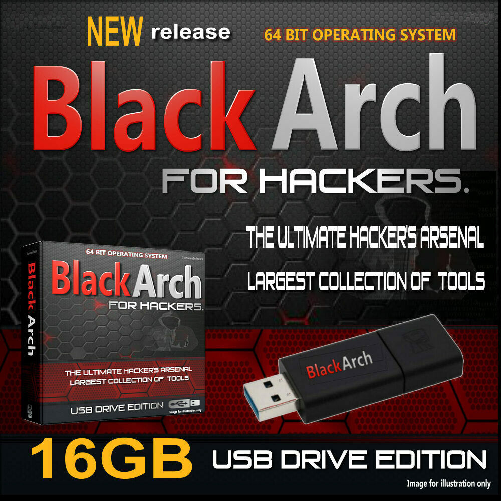 BLACKARCH LIVE USB - PRO HACKING OPERATING SYSTEM  2500+ TOOLS HACK ANY PC FIX\
