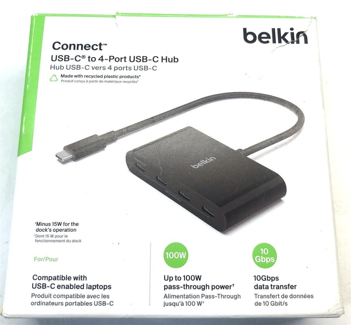 Belkin Connect 4-Port USB-C Hub 3.2 Gen 2 - Black AVC018btBK