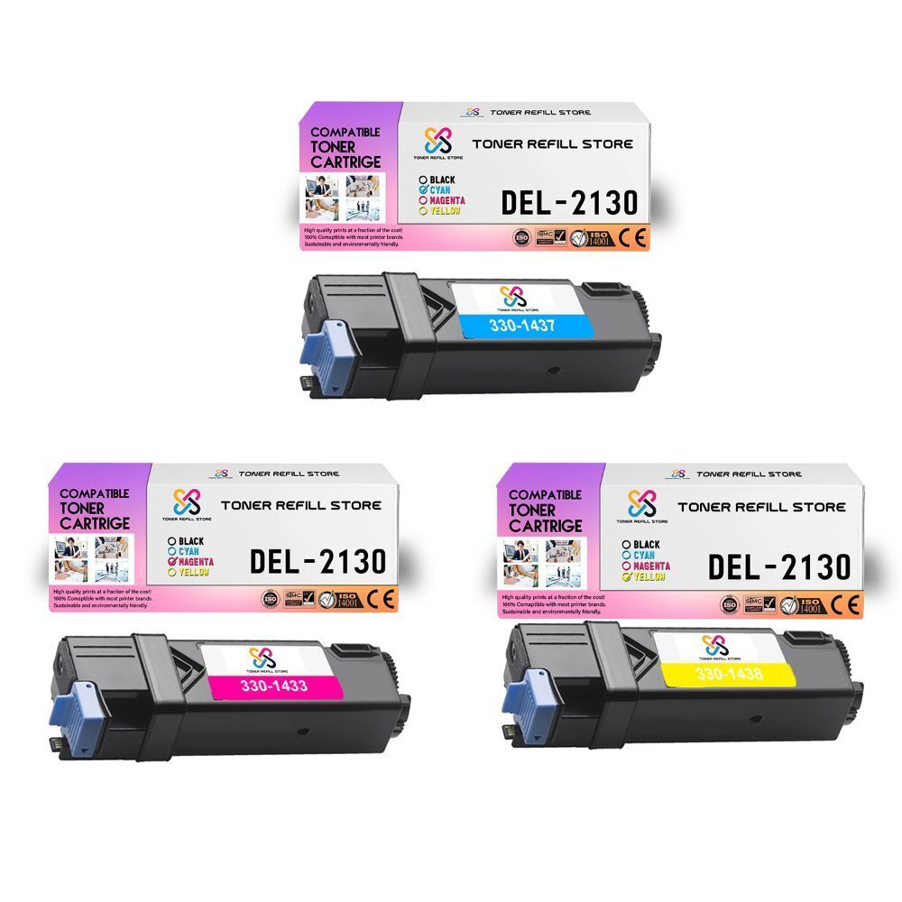 3Pk TRS 2130 CYM Compatible for Dell 2130CN 2135CN Toner Cartridge