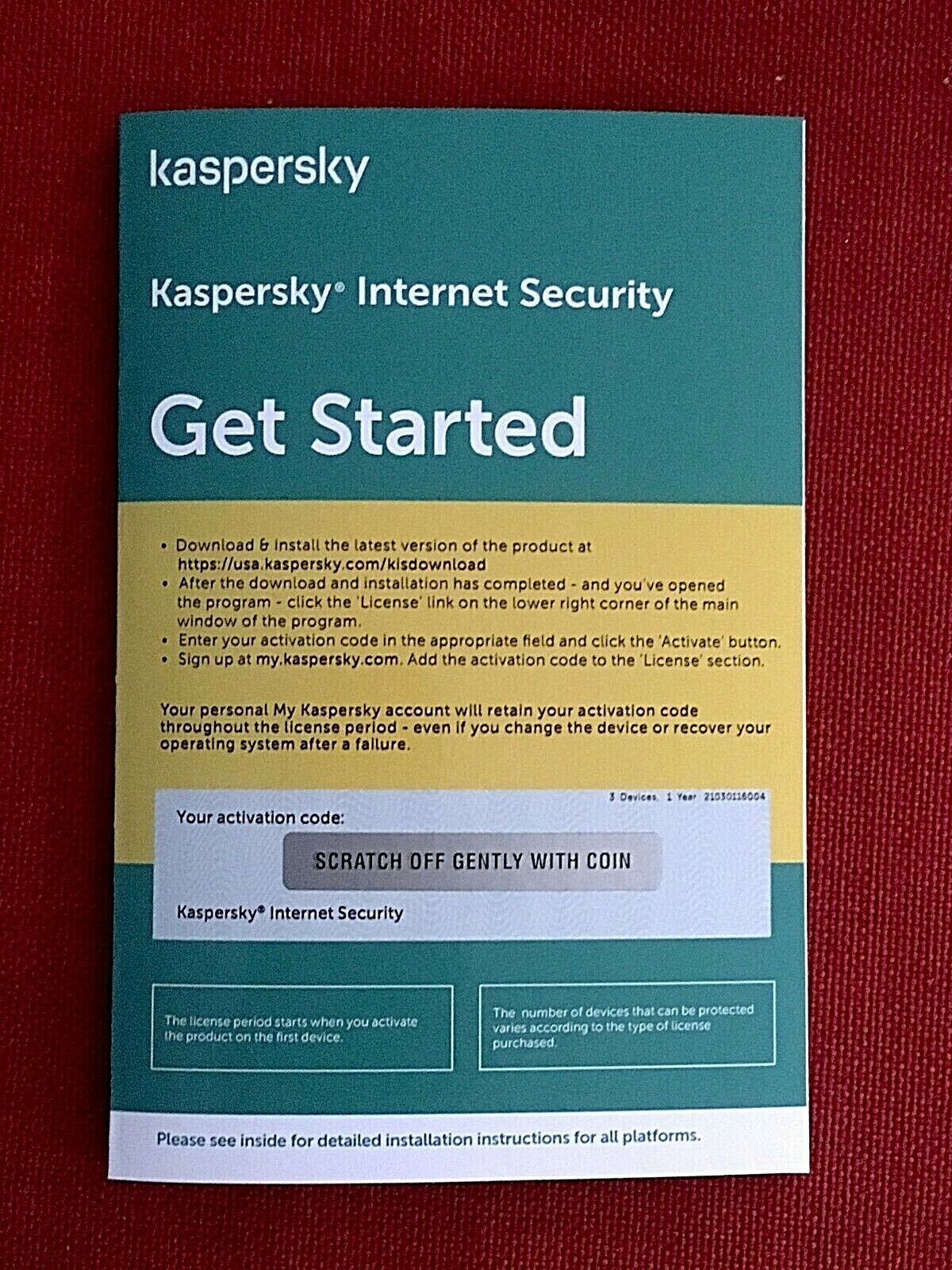 Kaspersky Internet Security 2024, 1 Device, 1 Year (PC Mac Android iOS)  KeyCard